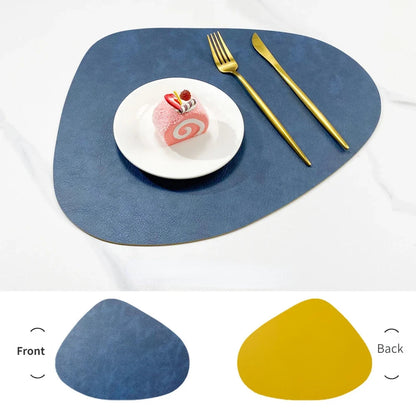 Teardrop Placemats – two-tone PU, fit around a round table