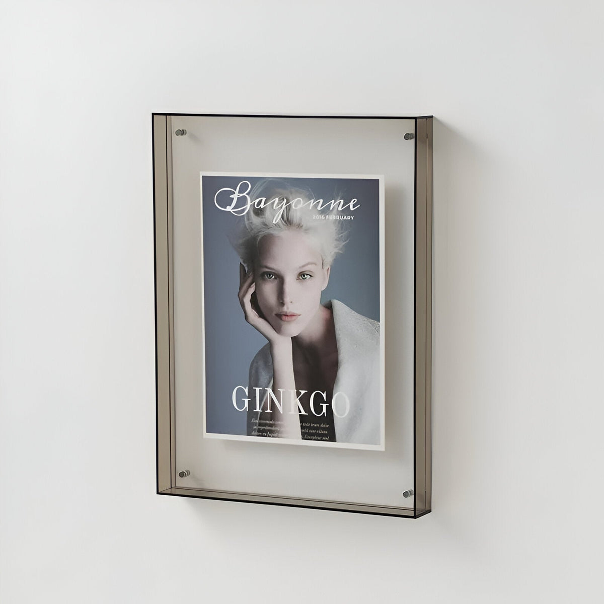 Acrylic Photo Frame – tinted colour, floating display, nine colours