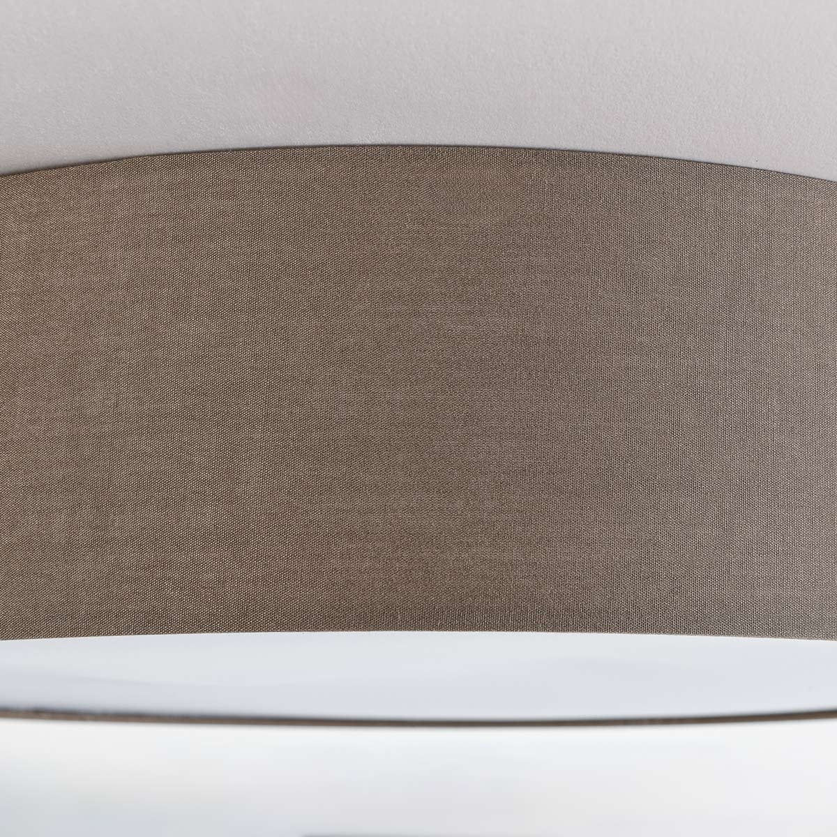 Fabric Drum Ceiling Light – taupe shade, diffuser, two bulbs