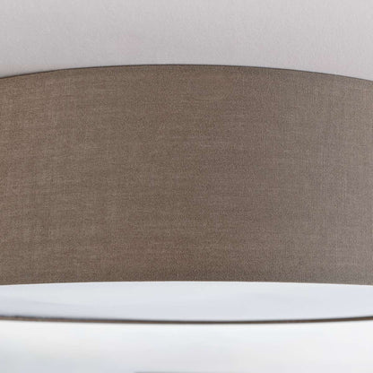 Fabric Drum Ceiling Light – taupe shade, diffuser, two bulbs