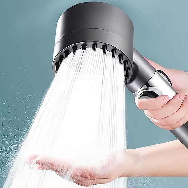High Pressure Shower Head – three spray settings, built-in filter, stop button