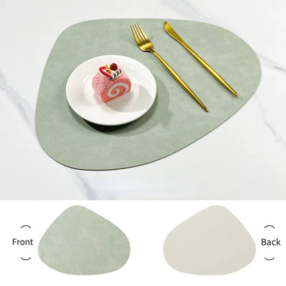 Teardrop Placemats – two-tone PU, fit around a round table