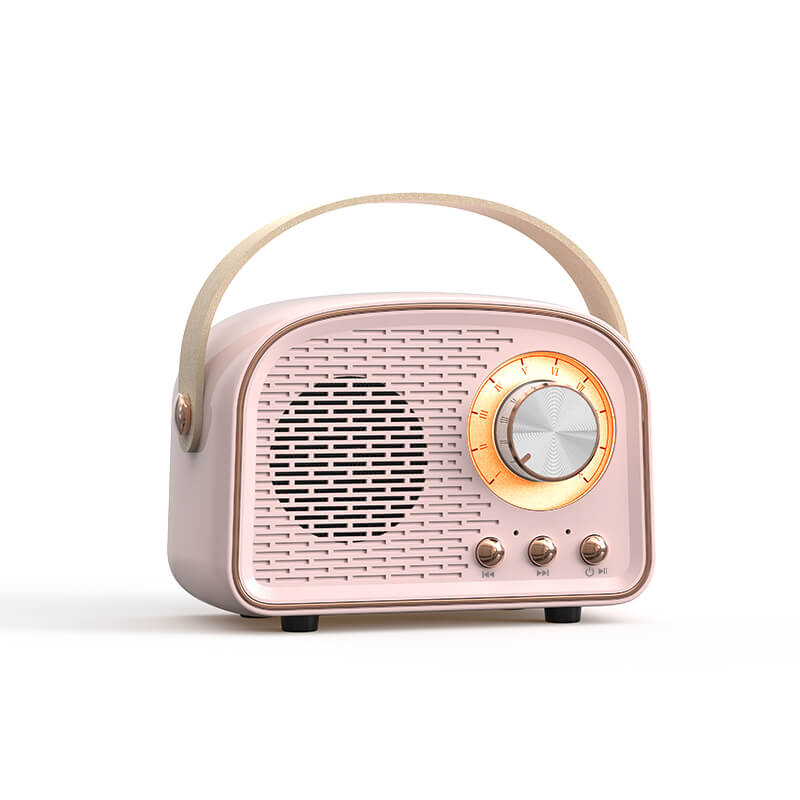 Retro Bluetooth Speaker – FM radio, carry handle, vintage dial design