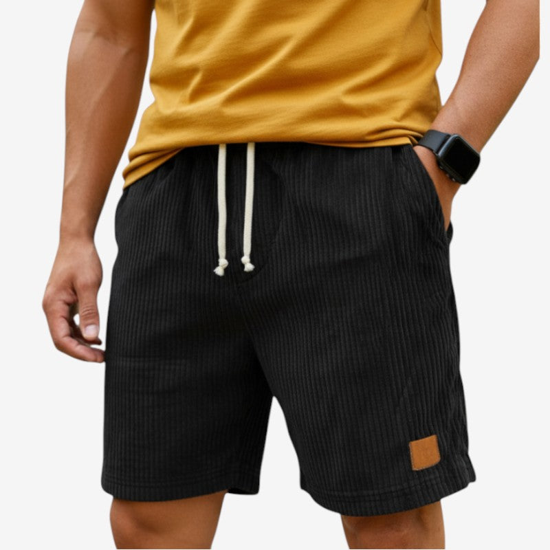 Mens Cord Shorts – drawstring waist, side pockets, ten colours