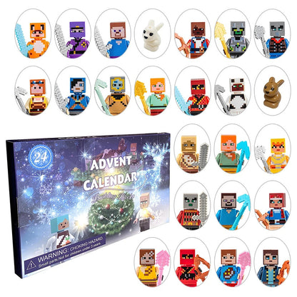Pixel Figure Advent Calendar – 24 blocky characters and animals