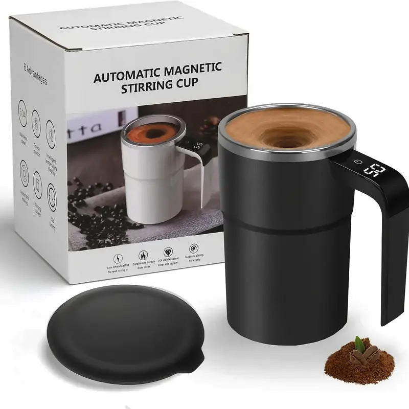 Self Stirring Mug – magnetic stirrer, temperature display, rechargeable