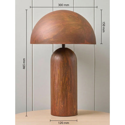 Rust Dome Table Lamp – patina iron, dome shade, two lights