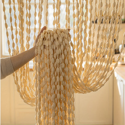 Beaded Door Curtain – boho strands, lets light through, three colours
