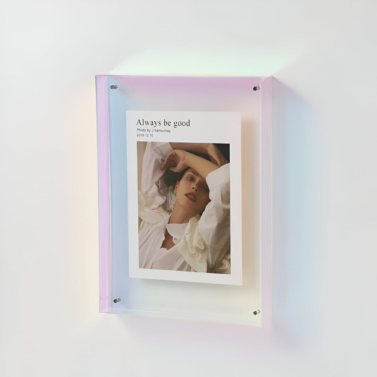 Acrylic Photo Frame – tinted colour, floating display, nine colours