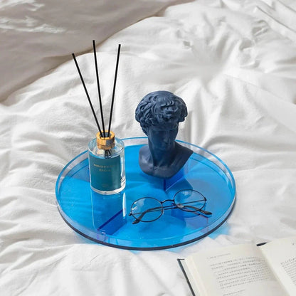 Decorative Tray – round, translucent colour, raised rim