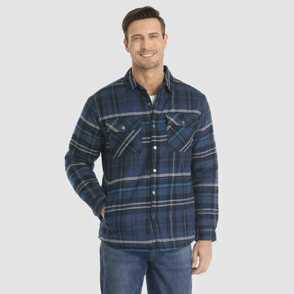 Flannel Shirt Jacket – quilted lining, five pockets, cotton check