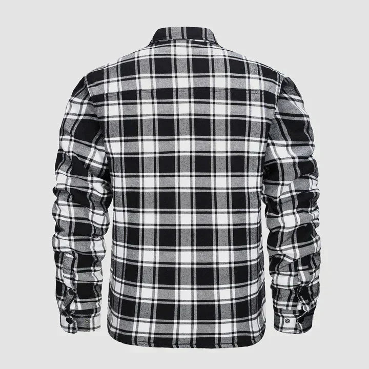 Flannel Shirt Jacket – quilted lining, five pockets, cotton check