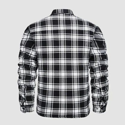 Flannel Shirt Jacket – quilted lining, five pockets, cotton check
