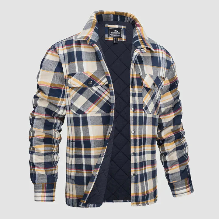 Flannel Shirt Jacket – quilted lining, five pockets, cotton check