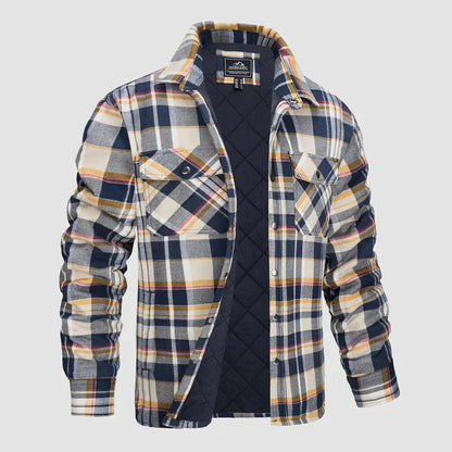 Flannel Shirt Jacket – quilted lining, five pockets, cotton check