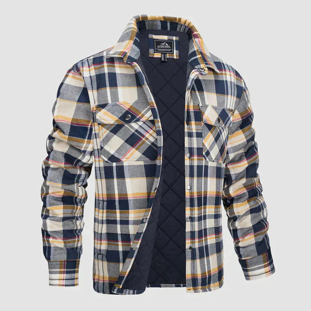 Flannel Shirt Jacket – quilted lining, five pockets, cotton check