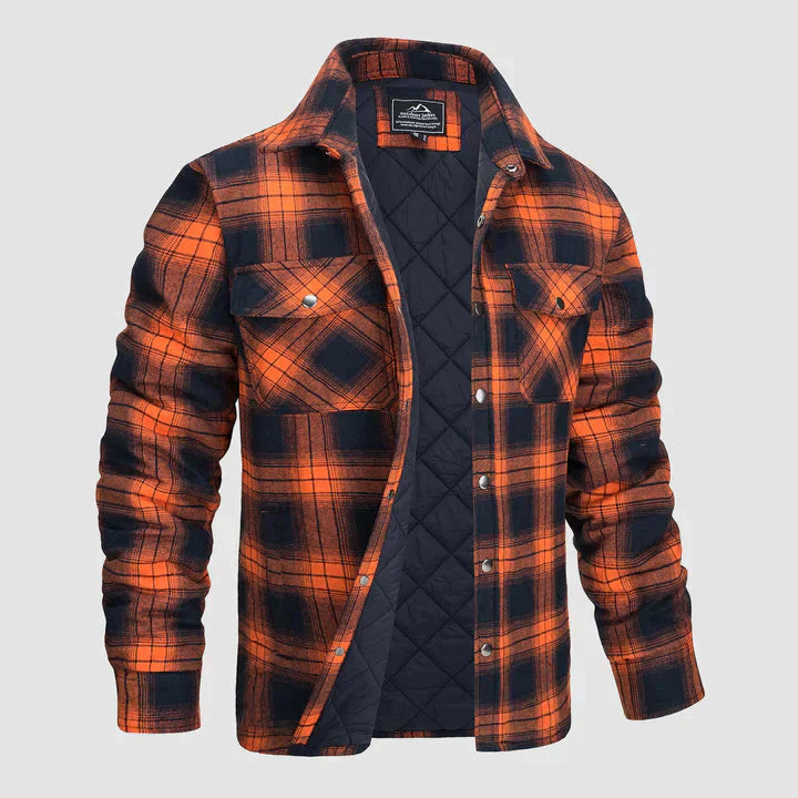 Flannel Shirt Jacket – quilted lining, five pockets, cotton check
