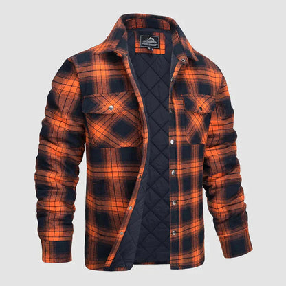 Flannel Shirt Jacket – quilted lining, five pockets, cotton check