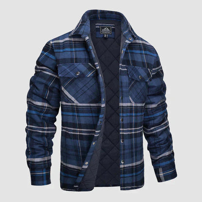 Flannel Shirt Jacket – quilted lining, five pockets, cotton check