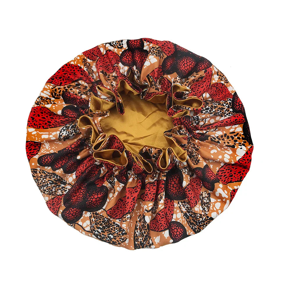 Satin Bonnet – reversible, elastic band, ruffled edge