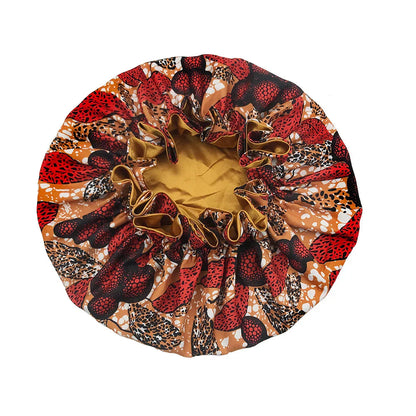 Satin Bonnet – reversible, elastic band, ruffled edge