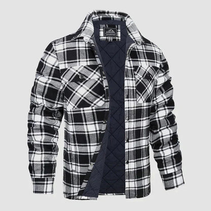 Flannel Shirt Jacket – quilted lining, five pockets, cotton check