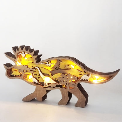 Layered Wooden Animal Figurine – 3D scene inside, freestanding, eleven animals