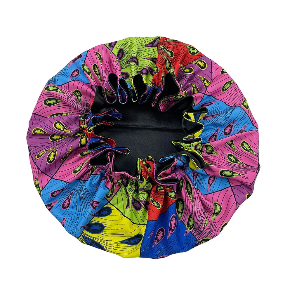 Satin Bonnet – reversible, elastic band, ruffled edge