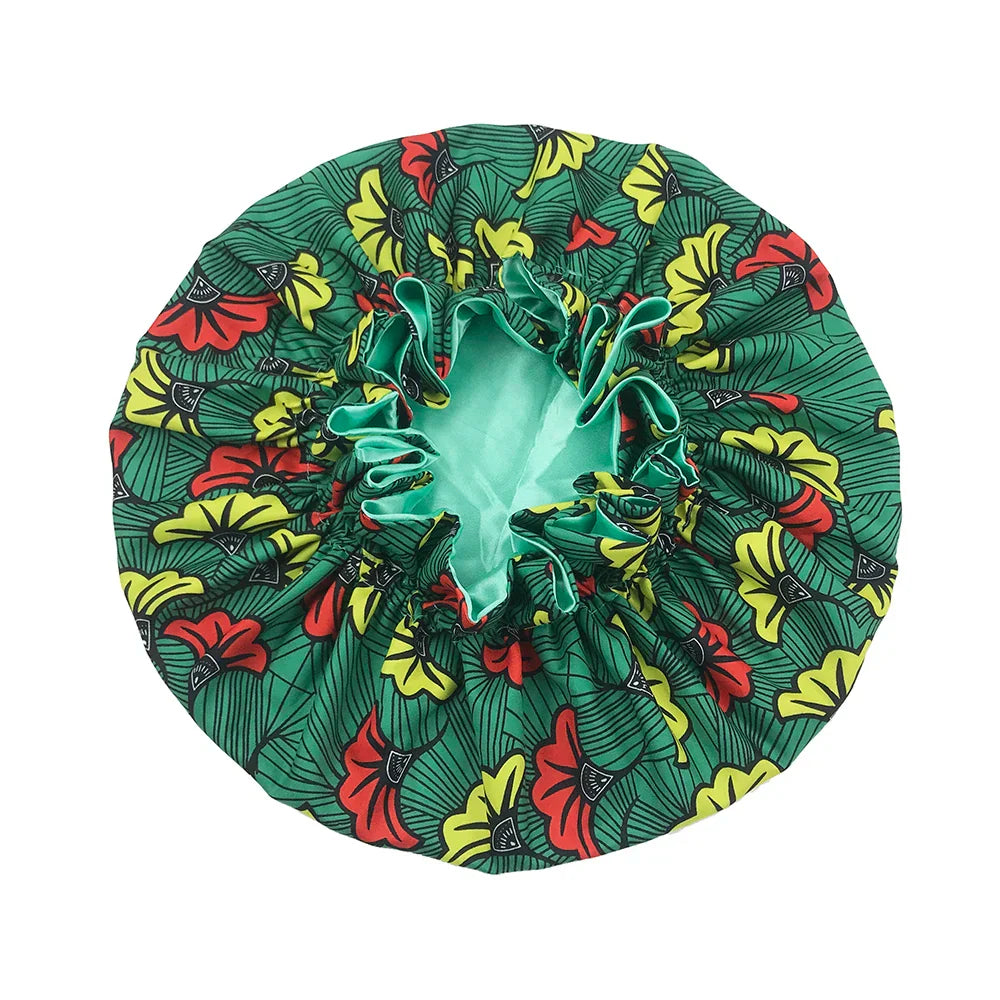 Satin Bonnet – reversible, elastic band, ruffled edge