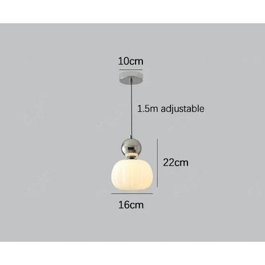 Pumpkin Glass Pendant Light – ribbed opal shade, single or three heads