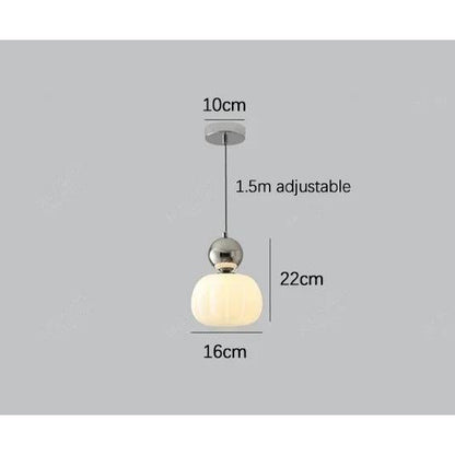 Pumpkin Glass Pendant Light – ribbed opal shade, single or three heads