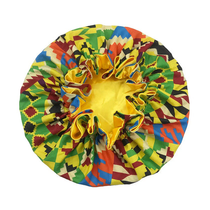 Satin Bonnet – reversible, elastic band, ruffled edge