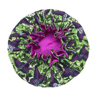 Satin Bonnet – reversible, elastic band, ruffled edge
