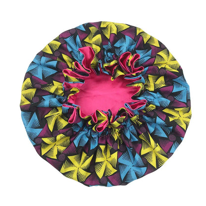 Satin Bonnet – reversible, elastic band, ruffled edge