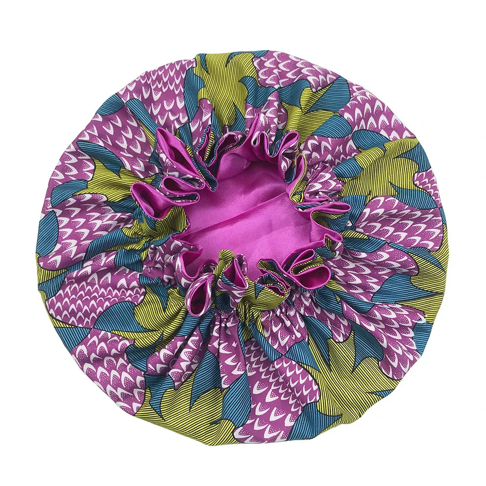 Satin Bonnet – reversible, elastic band, ruffled edge
