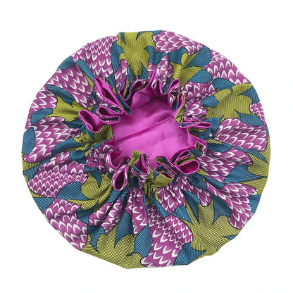Satin Bonnet – reversible, elastic band, ruffled edge