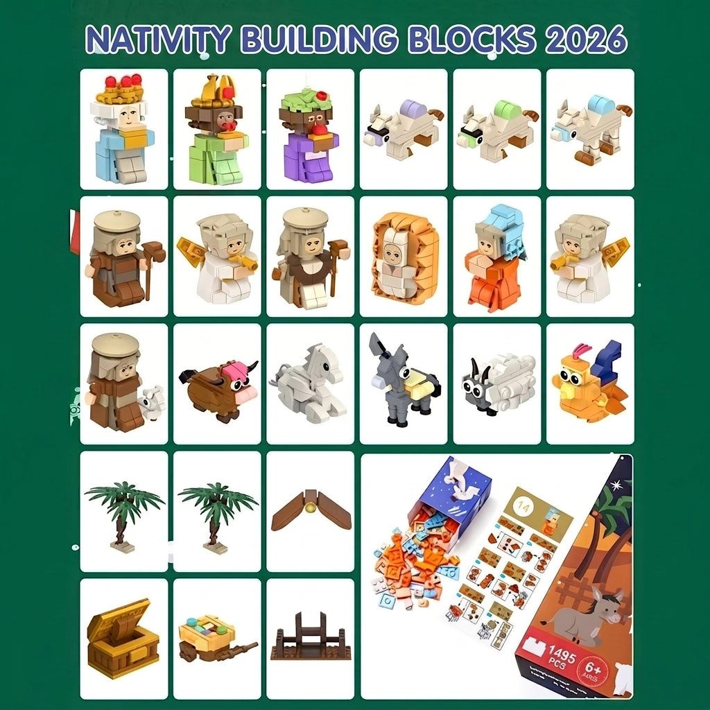 Nativity Building Brick Advent Calendar 2026 – 24 Kits That Build a Full Manger