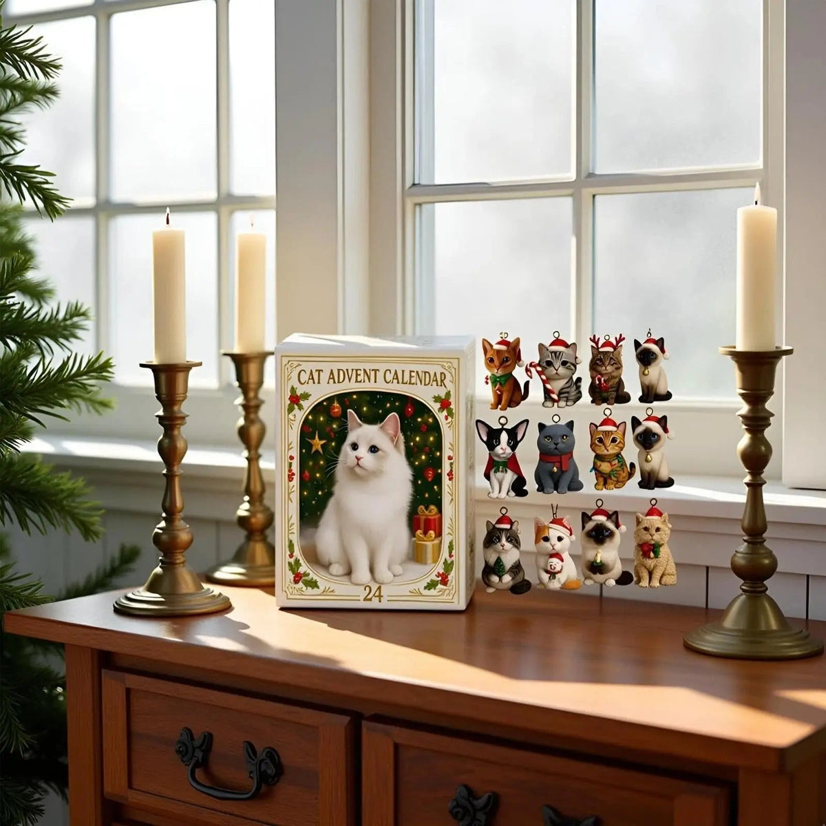 Cat Advent Calendar – 24 Acrylic Kitten Ornaments to Hang