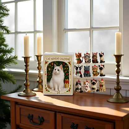 Cat Advent Calendar – 24 Acrylic Kitten Ornaments to Hang