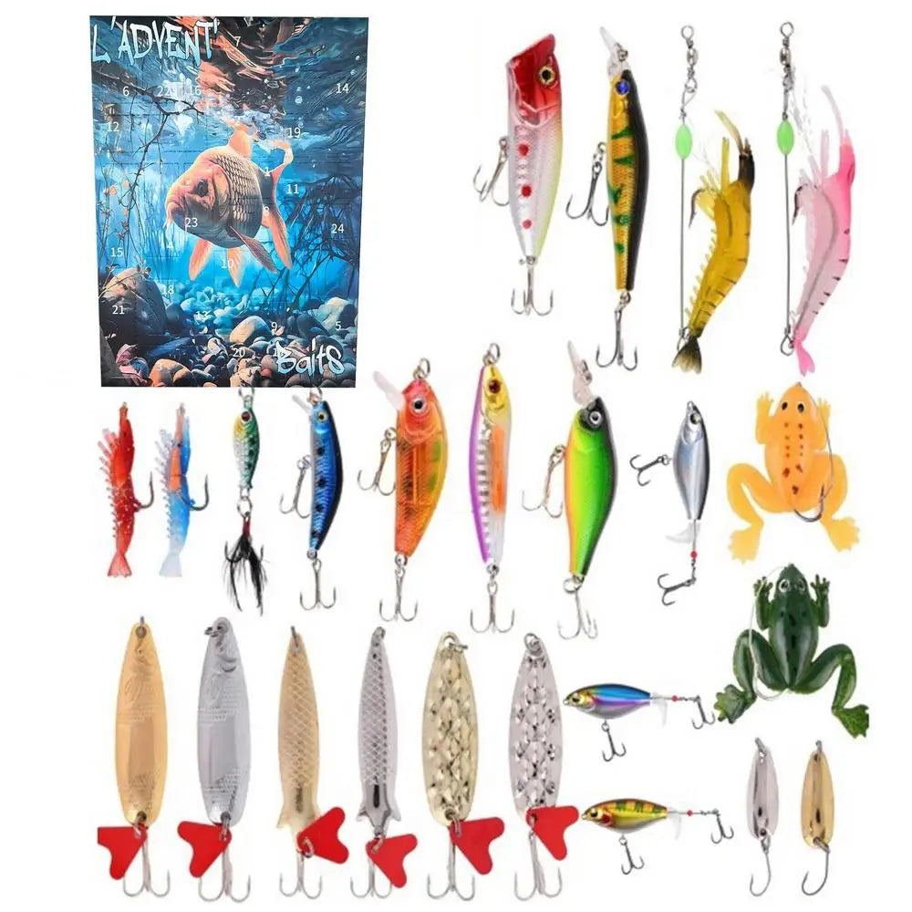 Fishing Advent Calendar – 24 Lures, Four Assortments