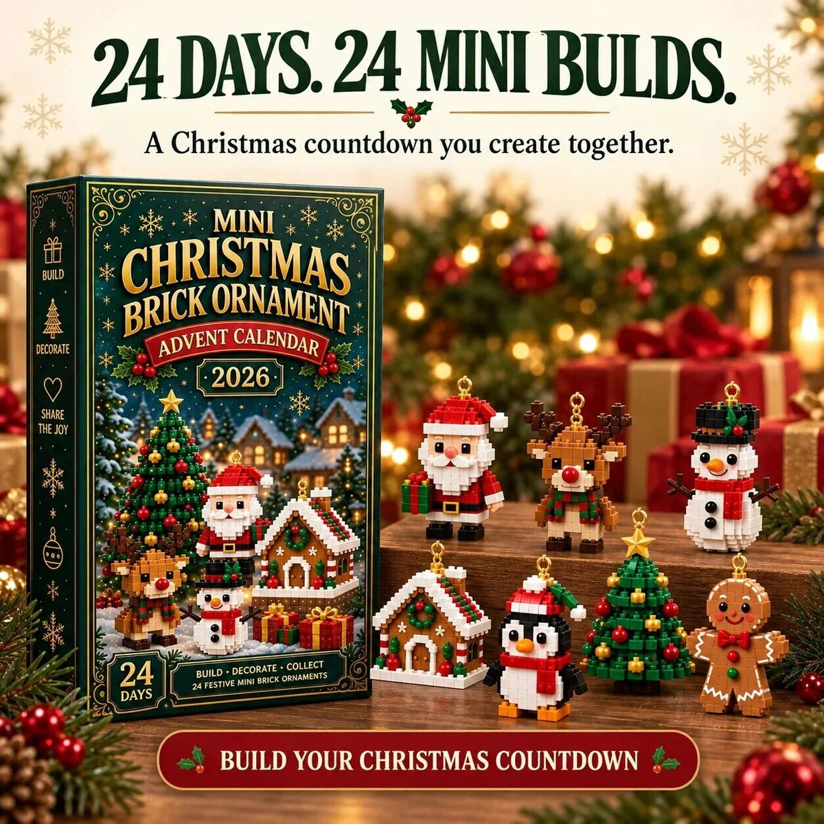 Advent Calendar – 24 mini-sets, plastic, daily assembly