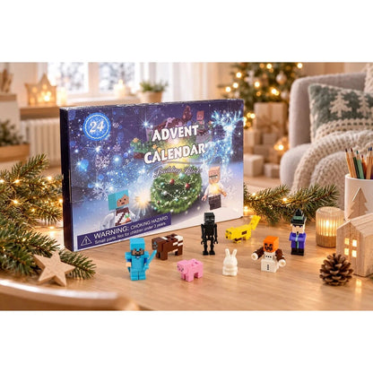 Advent Calendar – 24 pixel-style figures, collectible toy set