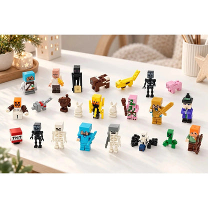 Advent Calendar – 24 pixel-style figures, collectible toy set