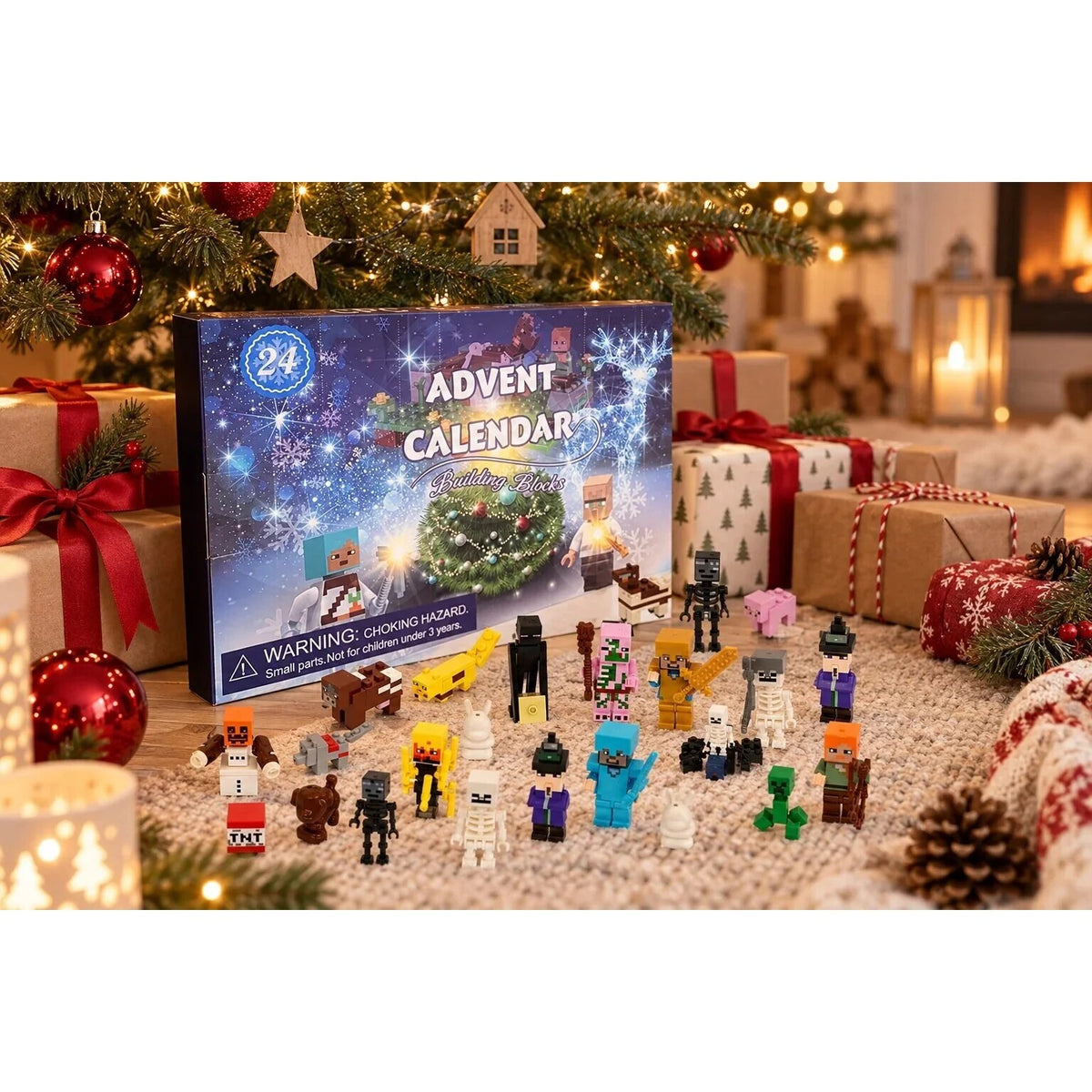 Advent Calendar – 24 pixel-style figures, collectible toy set