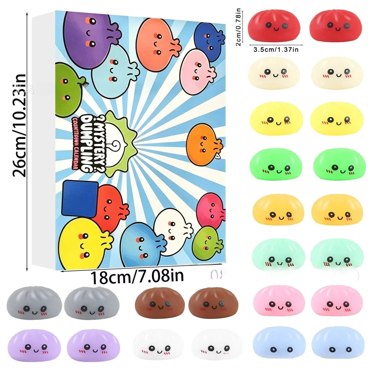 Advent calendar – 24 squishy figures, Christmas countdown