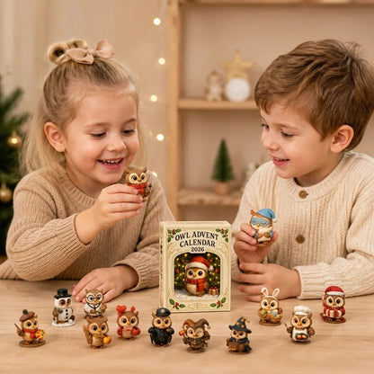 Advent Calendar – owl figures, 24 days, December countdown