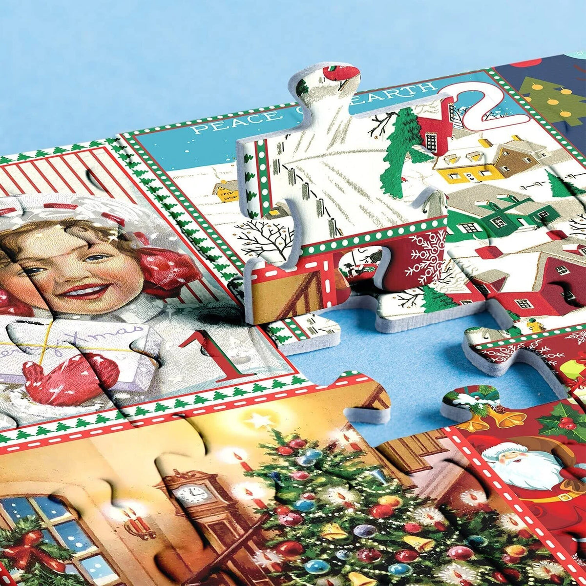 Advent Calendar Puzzle – festive fireplace scene, daily jigsaw assembly