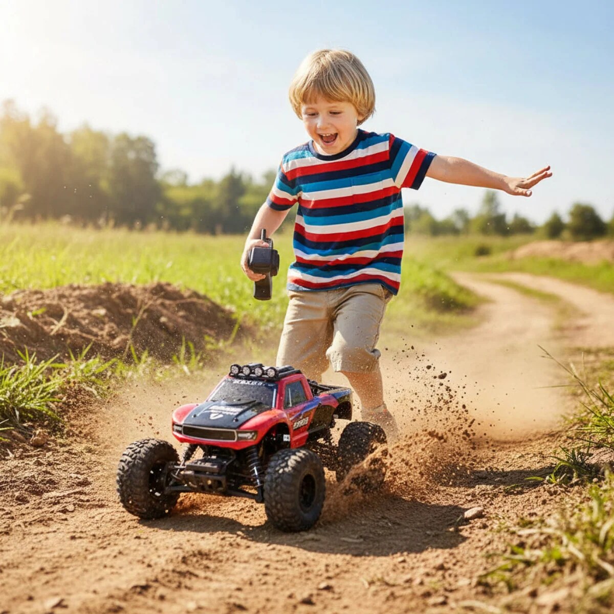Amphibious RC Truck – water-resistant off-road terrain play