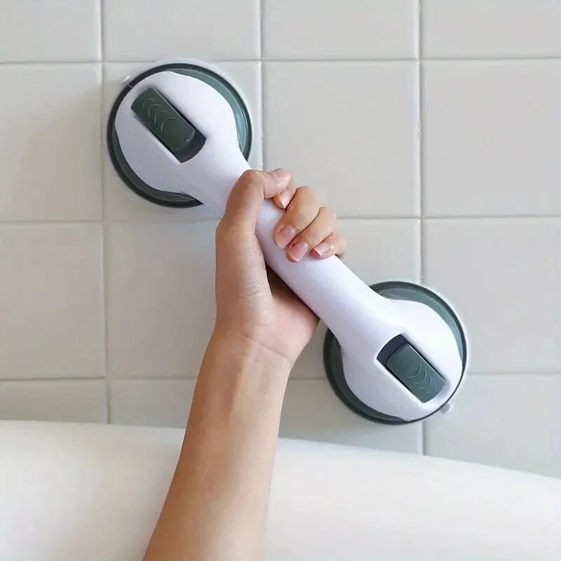 Bathroom Suction Grab Bar – lockable mounting, non-slip grip
