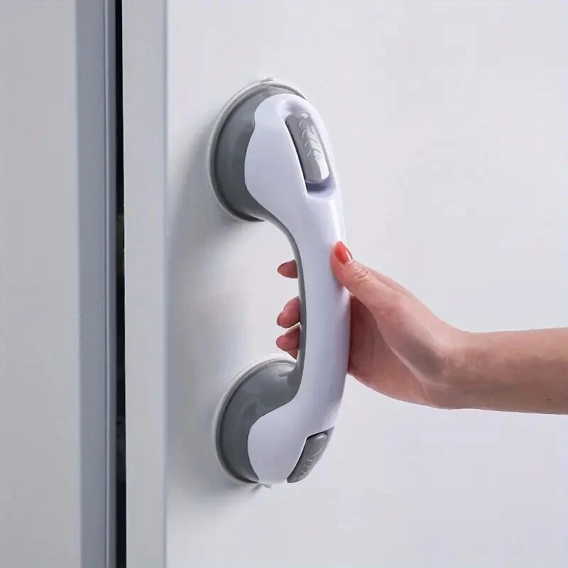 Bathroom Suction Grab Bar – lockable mounting, non-slip grip